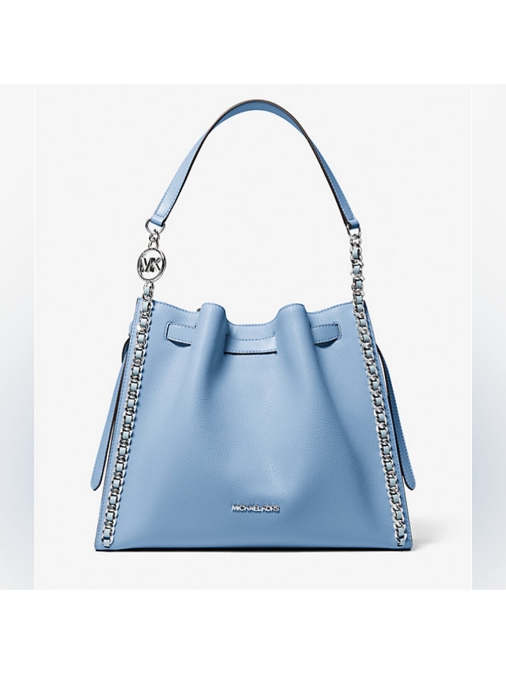 Michael Kors Mina Large Chain Shoulder Bag "Light Sky" NWOT - Picture 3 of 5
